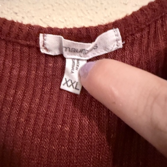 Maurices Red Ribbed Top - Picture 2 of 3